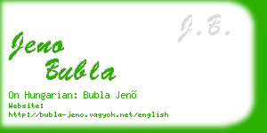 jeno bubla business card